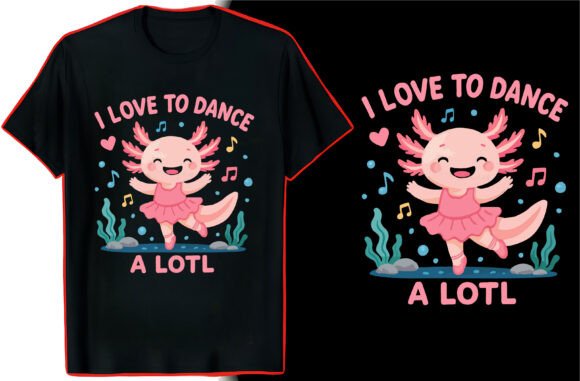 Axolotl TShirt Graphic Design: A Playful Asset for Creators