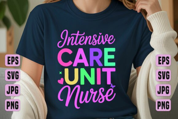 Bold ICU Nurse Graphic Design: Strength in Every Letter