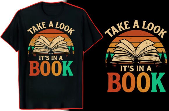 Book T-Shirt Graphic Design for Creative Projects