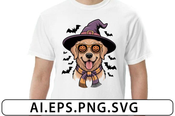 Halloween Dog T-Shirt Vector Graphic: A Spooky Asset for Your Merch