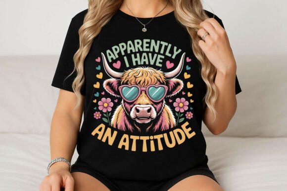 Highland Cow with Attitude: A Graphic for Bold, Whimsical Designs