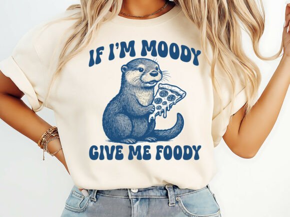 Moody Otter Foodie Pizza Graphic T-Shirt: A Designer's Playful Asset
