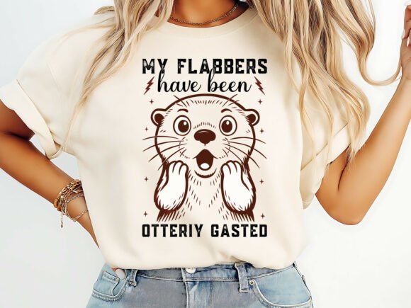 Otterly Gasted Otter Pun Graphic T-Shirt: A Whimsical Design Asset